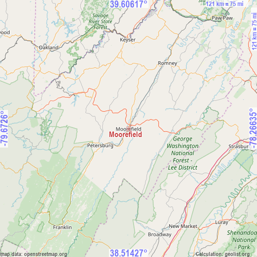 Moorefield on map