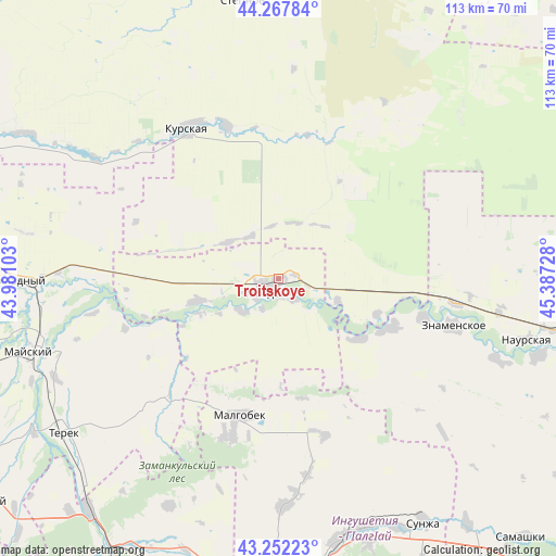 Troitskoye on map