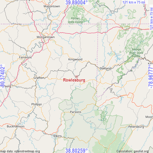 Rowlesburg on map