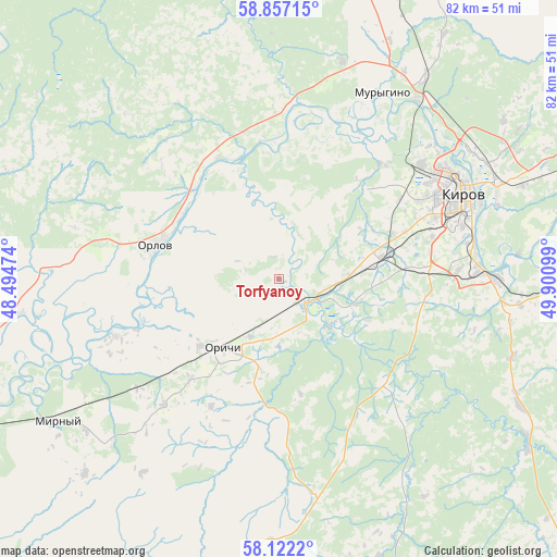 Torfyanoy on map