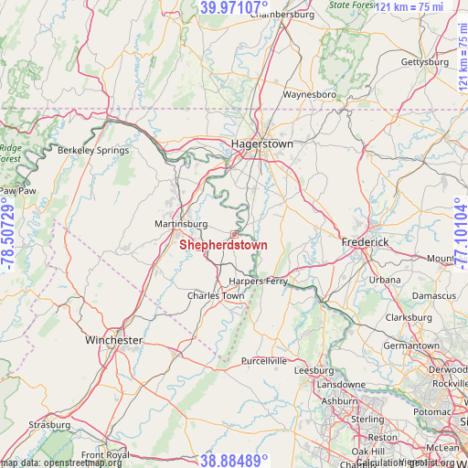 Shepherdstown on map