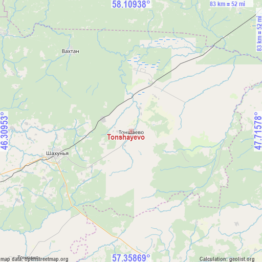 Tonshayevo on map