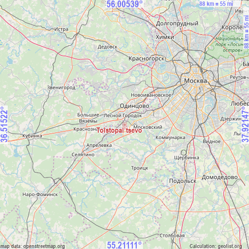 Tolstopal’tsevo on map