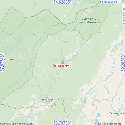 Tirlyanskiy on map