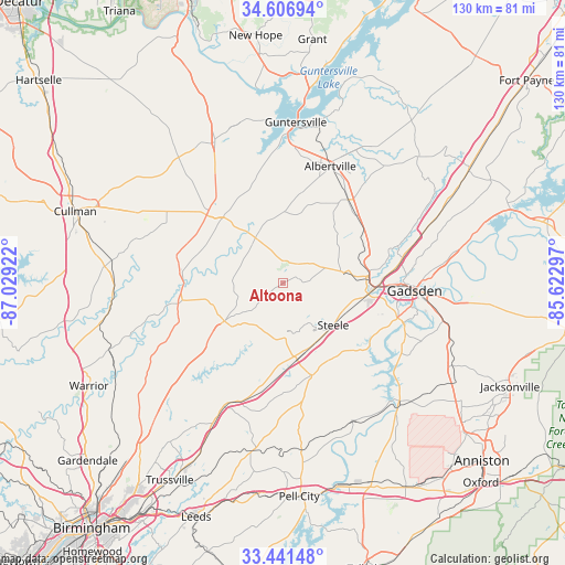 Altoona on map