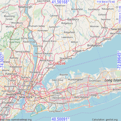 Cos Cob on map