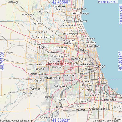 Glendale Heights on map