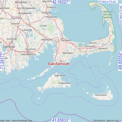 East Falmouth on map