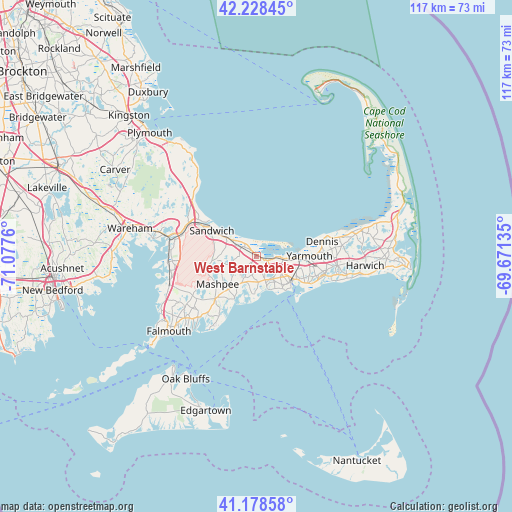 West Barnstable on map