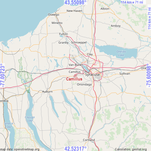 Camillus on map