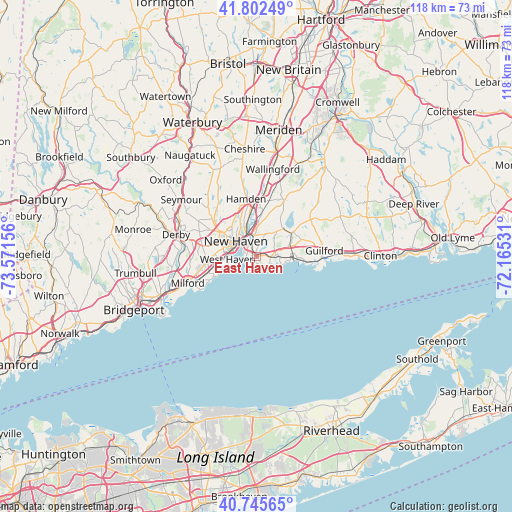 East Haven on map