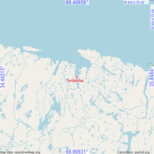 Teribërka on map