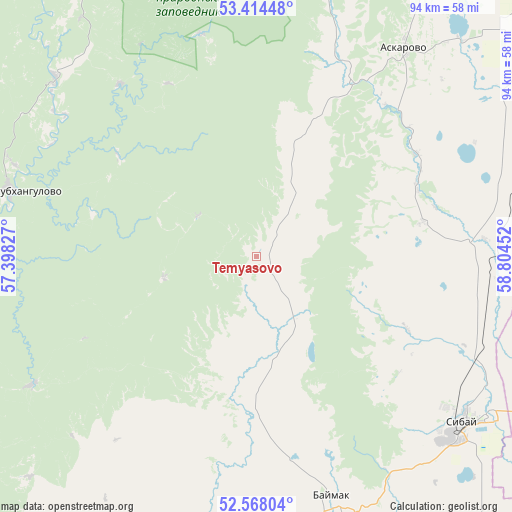 Temyasovo on map
