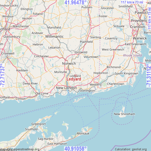 Ledyard on map