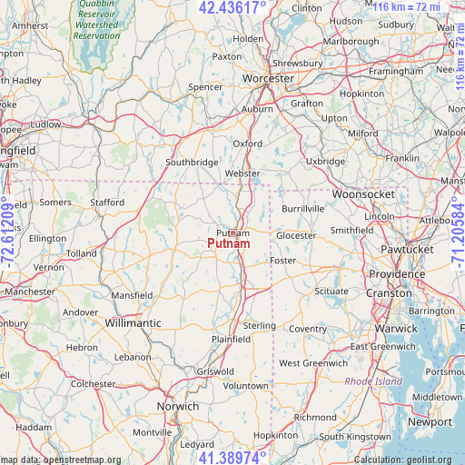 Putnam on map