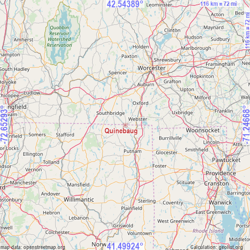 Quinebaug on map