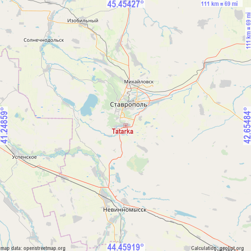 Tatarka on map