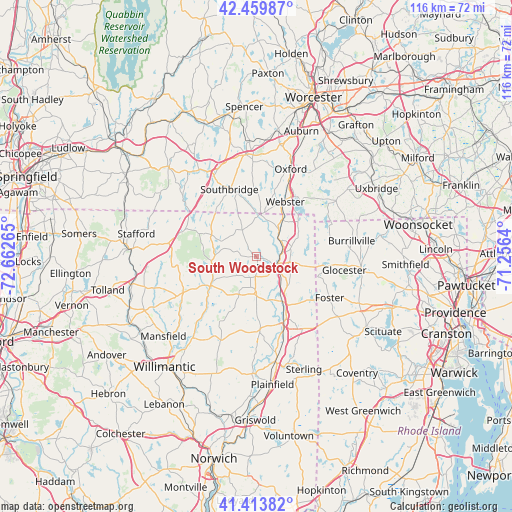 South Woodstock on map