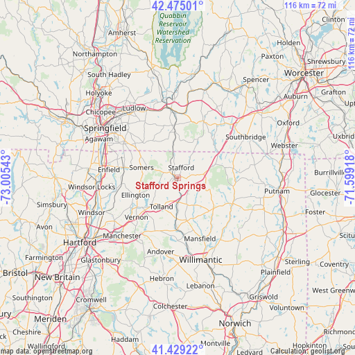 Stafford Springs on map