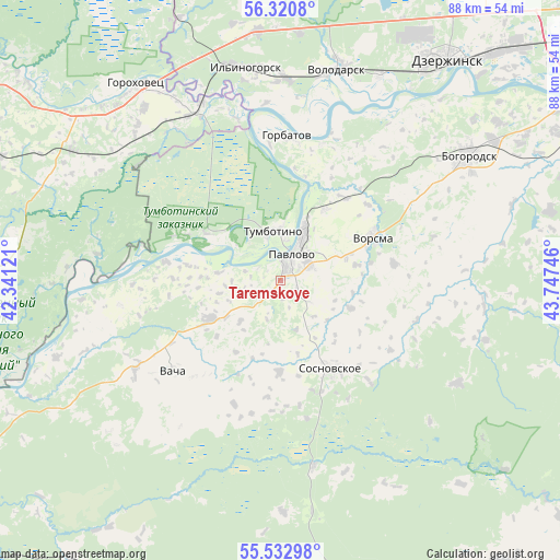 Taremskoye on map