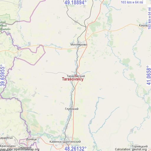 Tarasovskiy on map
