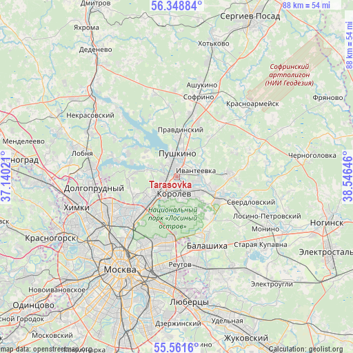 Tarasovka on map