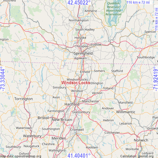 Windsor Locks on map