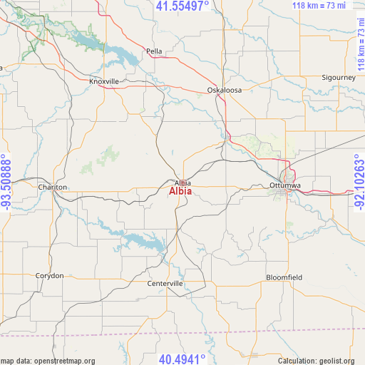 Albia on map
