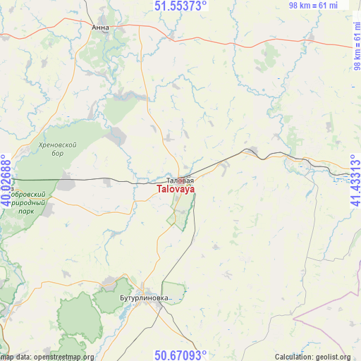 Talovaya on map