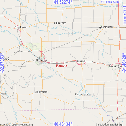 Batavia on map