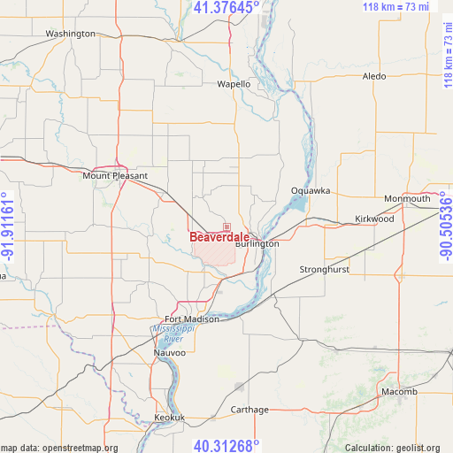 Beaverdale on map