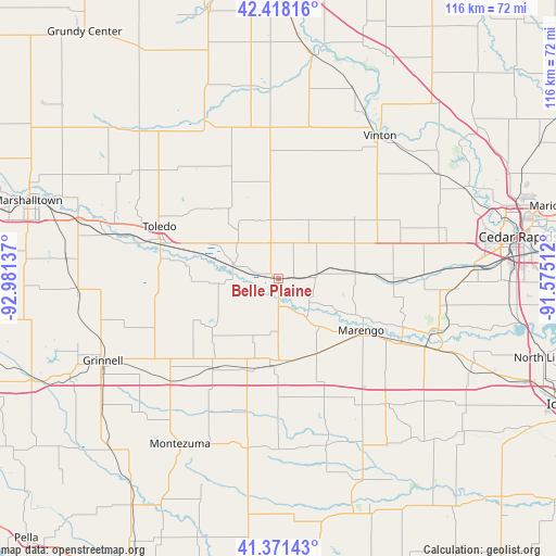 Belle Plaine on map