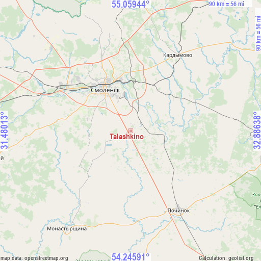 Talashkino on map