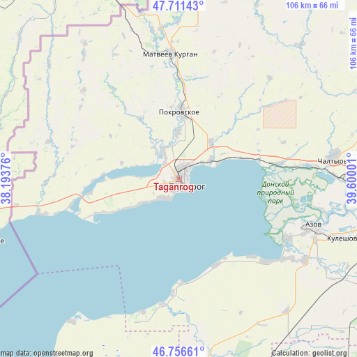 Taganrog on map
