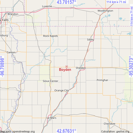 Boyden on map