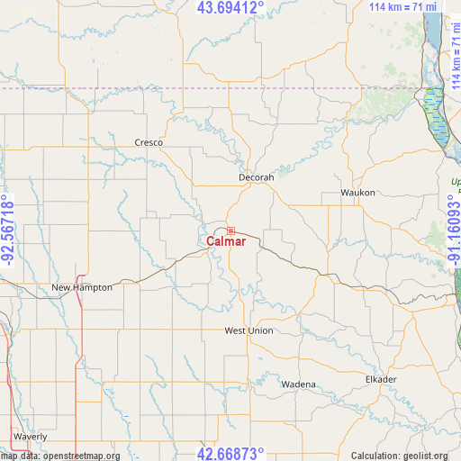 Calmar on map