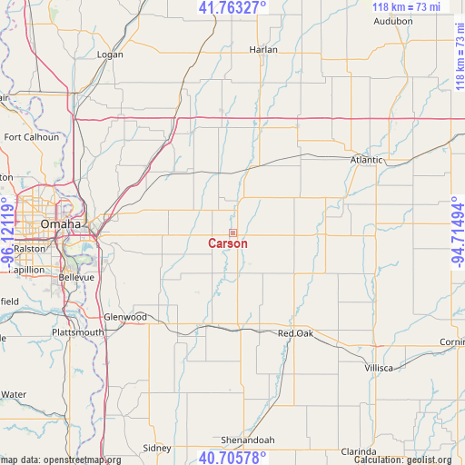 Carson on map