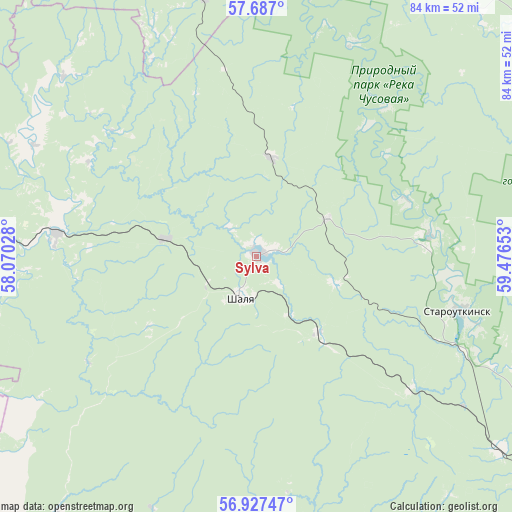 Sylva on map