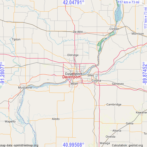 Davenport on map