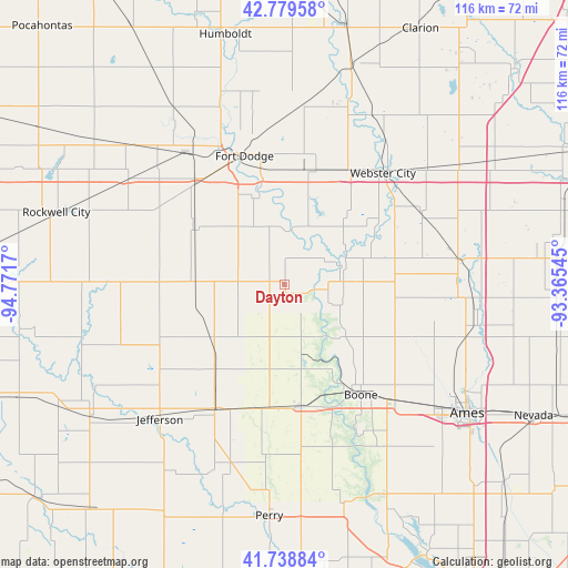 Dayton on map