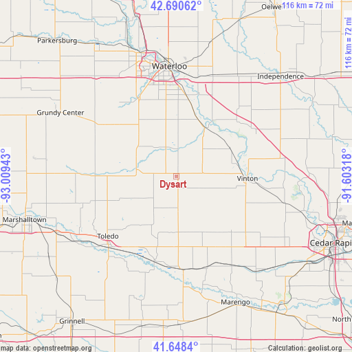 Dysart on map