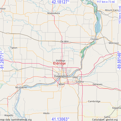 Eldridge on map