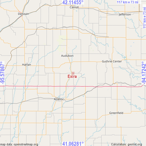 Exira on map