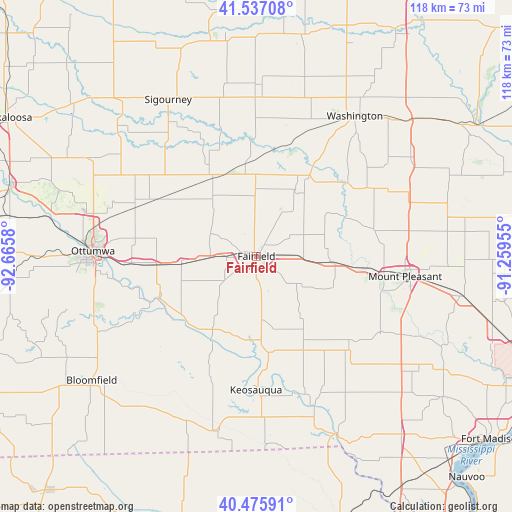 Fairfield on map