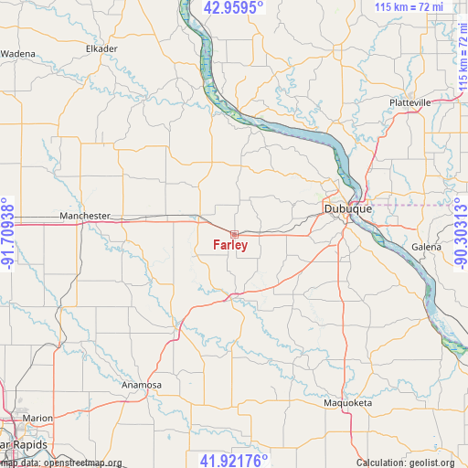 Farley on map