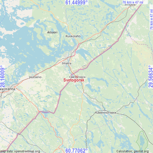 Svetogorsk on map