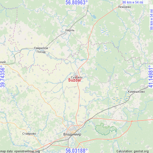 Suzdal’ on map