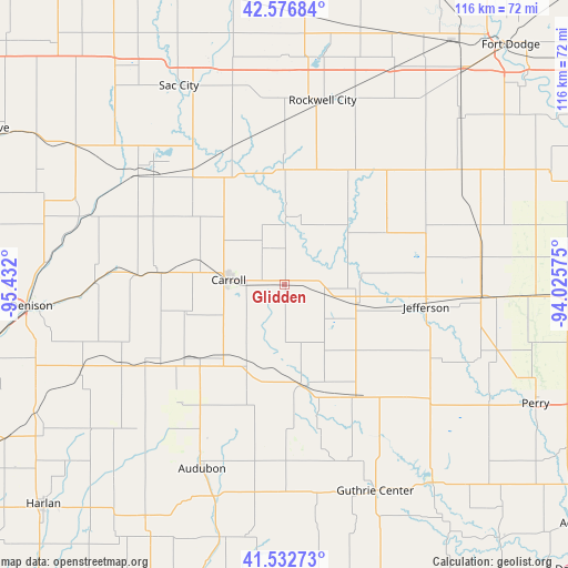 Glidden on map