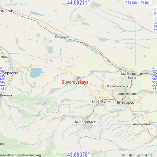 Suvorovskaya on map