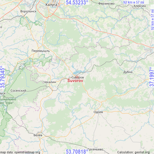 Suvorov on map